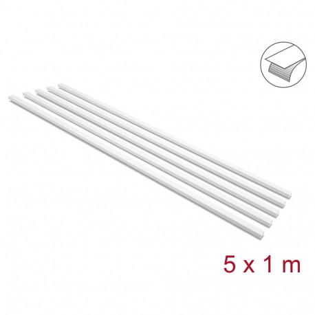 "Kabelkanal selbstklebend mit Schiebedeckel 20 x 10 mm - Länge 1 m 5er Pack weiß"