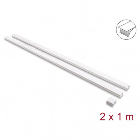 "Kabelkanal selbstklebend mit Schiebedeckel 30 x 14 mm inkl. Verbindungsstück - Länge 1 m 2er Pack w