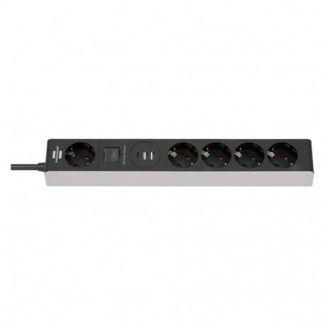 "Brennenstuhl Steckdosenleiste 5f mit Schalter, 2xUSB,1xUSB C"