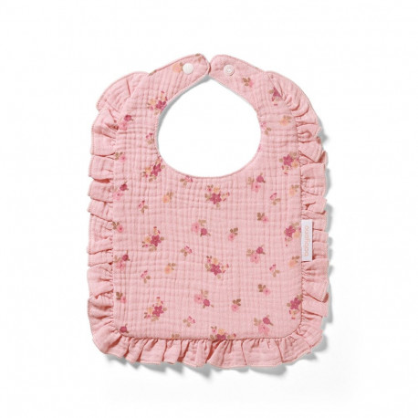 Babyono muslin bib ruffle pink 1724/02