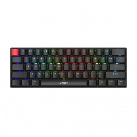 Marvo Scorpion mänguklaviatuur KG933G Saber 61 juhtmega mehaaniline RGB 60% Ühendkuningriigi paigutu