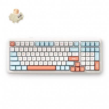 MCHOSE mänguklaviatuur K99 V2 USB + RF juhtmevaba + Bluetooth, oranž, valge