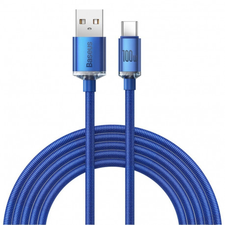 Baseus Baseus crystal shine series fast charging data cable USB Type A to USB Type C 100W 2m blue (C