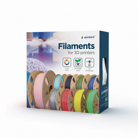 Gembird 3D-printimismaterjal 3DP-PLA1.75-01-FR polüpiimhape (PLA) 1.4kg, fluorestseeruv punane