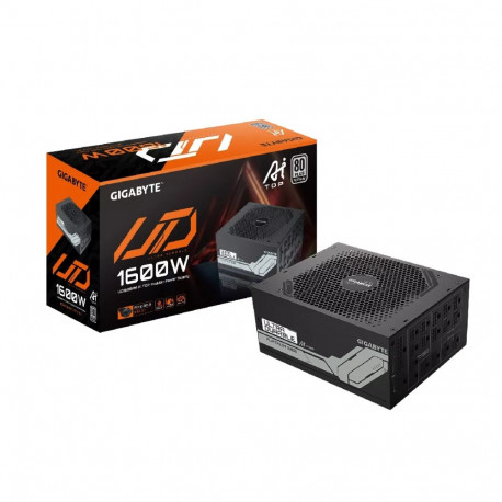 GIGABYTE UD1600PM PG5 AI TOP Power Supply - PCIe 5.0  80 PLUS Platinum  Fully Modular Design  120mm 