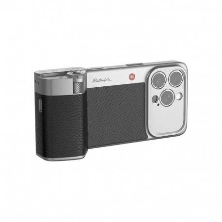 Phone Camera Grip - PGYTECH RetroVa Grip Kit for iPhone 16 Pro, Graphite Black