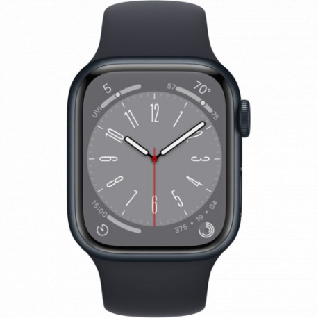 Apple Watch Series 8 GPS 41mm Midnight Aluminium Case with Midnight Sport Band - Regular Midnight Al