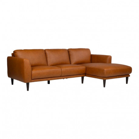 Corner sofa HAVANNA RC, cognac brown