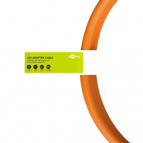 Goobay CEE adapterkaabel, CEE pistik 90° CEE ühenduspesa ja turvaühenduspesa (tüüp E/F), 5 m
