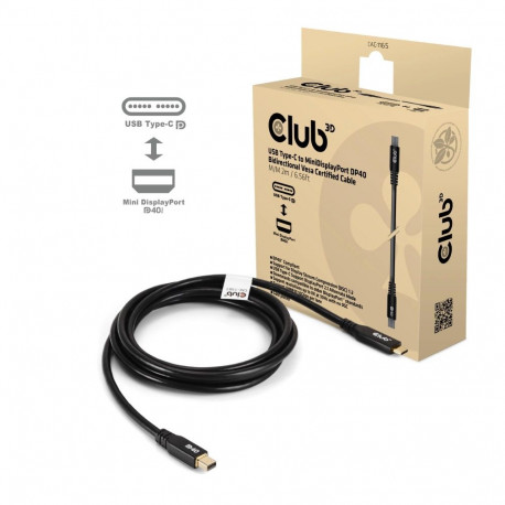 CLUB3D DisplayPort-kaabel CAC-1561 2m Mini DisplayPort USB Type-C, must