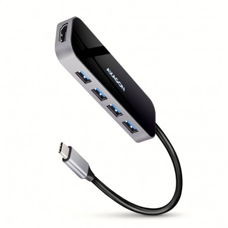 Axagon HMC-6H4A laptop dock/port replicator Wired USB 3.2 Gen 1 (3.1 Gen 1) Type-C Black  Grey