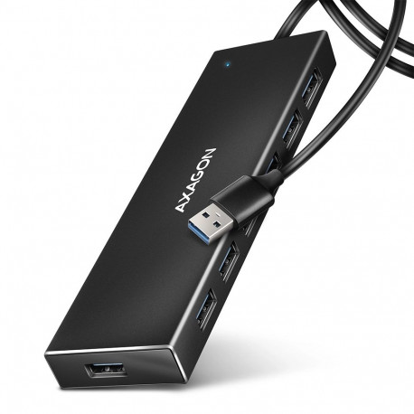 Axagon HUE-F7A 7x USB 3.2 Gen 1 ALU FLAT hub micro power IN 1m USB-A USB 3.2 Gen 1 (3.1 Gen 1) Type-