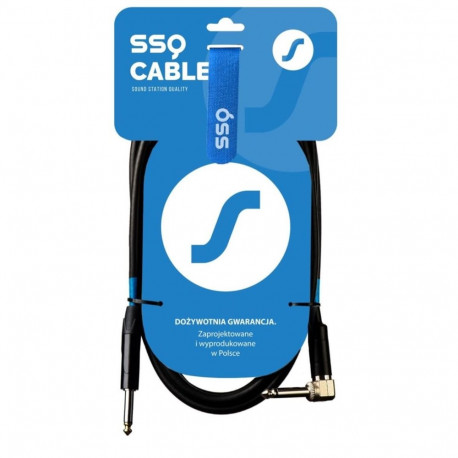 Audio Cable - Jack Mono 90 Degree, Black