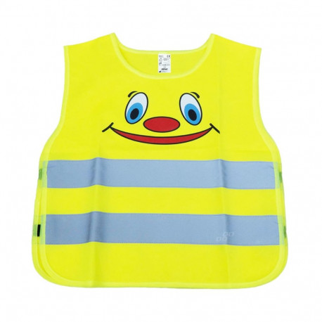 Laste helkuriga hoiatusvest amio-01737 sertifikaadiga, kollane