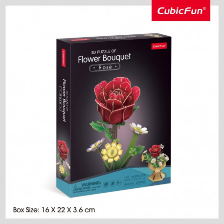 CUBICFUN 3D pusle lillekimp - roos