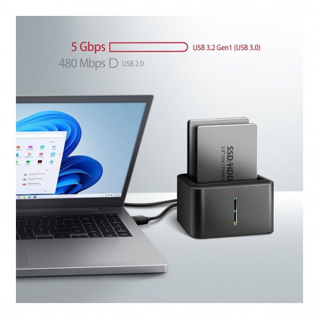 Axagon AXAGON ADSA-D25 USB 3.2 Gen 1 - 2x SATA 6G 2.5" SSD/HDD CLONE DUAL MINI dock