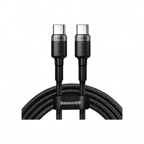 "Cafule Grey/Black - USB Type C to Type C Cable 100W 2m"