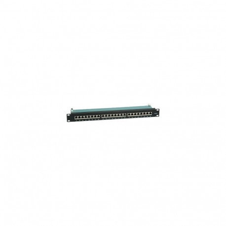 Cat.6 Class E 48,26cm 19Zoll 24 P varjestatud patch-paneel, must