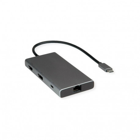 "USB Typ C Dockingstation HDMI+DP 4K60 3x US3.2Gen1 1x C + 2x A 1x PD 1x RJ45"