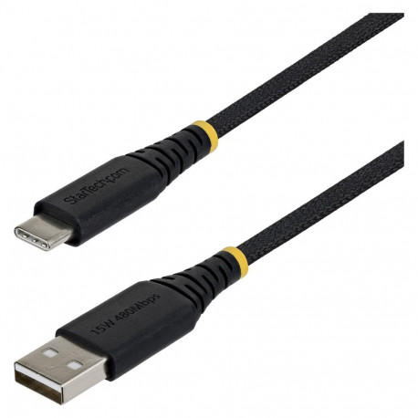 "STARTECH.COM 2m 6.6ft USB-A to USB-C Fast Charging Cable 15W 3A Dual-Layer Braided Nylon/TPE Jacket