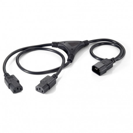 "Equip Y-Netzverlängerung IEC C14->2xIEC C13 St/Bu 1.60m PVC Polybeutel"