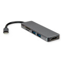dokkimisjaam USB Typ C 4K HDMI 2x USB3.2 Gen1 Typ A SD/MicroSD