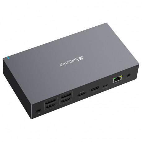 "D Verbatim USB-C Pro Docking Station CDS-17, 17 Port (aluminium/schwarz, HDMI, DP, RJ-45, USB-A, US