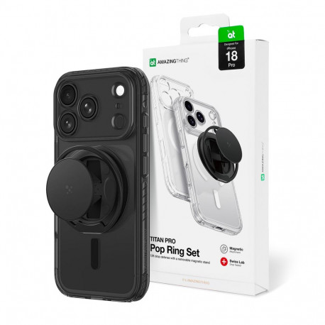 AmazingThing Titan Pro Pop Lens Case for iPhone 18 Pro with Camera Cover, Holder and Stand, MagSafe 