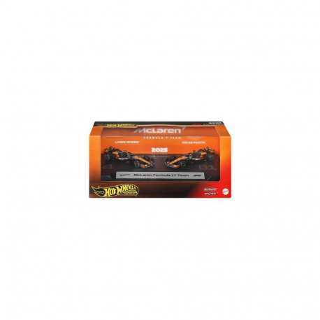 Hot Wheels Premium Formula 1 2-Pack of 1:64 Scale Cars, McLaren Formula 1 Team of Piastri & Norr