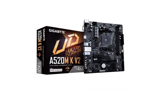 GIGABYTE A520M K V2 Motherboard - Supports AMD Ryzen 5000 Series AM4 CPUs  up to 5100MHz DDR4 (OC)  