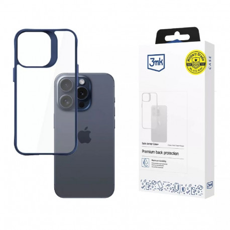 3MK Satin Armor Case+ mobile phone case 15.5 cm (6.1") Cover Blue  Transparent