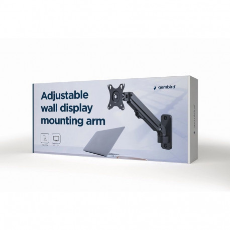 Gembird MA-WA1-01 monitor mount / stand 68.6 cm (27") Wall Black