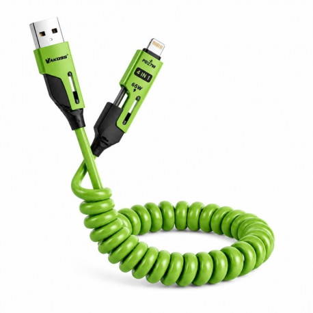 Vakoss kaabel MLU680G 4-ühes 1.5m 60W 3A QC/PD, roheline