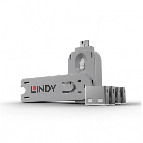 Lindy USB-pordi blokeerijad, 4 tk, valge
