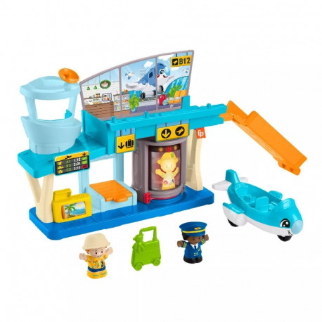 Fisher-Price Little People Everyday Adventures Airport Toddler Playset  Airplane & 3 Play Pieces