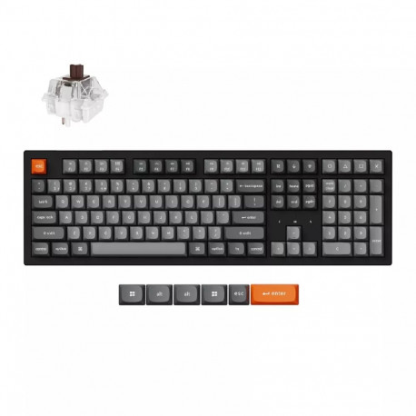 Keychron klaviatuur K10 Max QMK Universal USB + RF juhtmevaba + Bluetooth US English, must