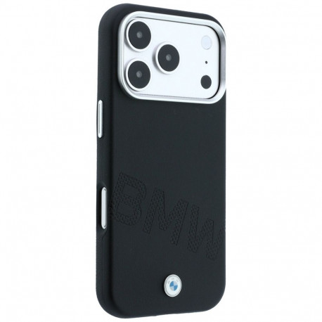 BMW case for IPHONE 18 Pro Max/17 Pro Max compatible with MagSafe (Sign Inclined Deboss Letters) bla