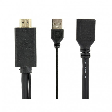 Gembird A-HDMIM-DPF-01 video cable adapter 0.1 m HDMI Type A (Standard) DisplayPort + USB Type-A Bla
