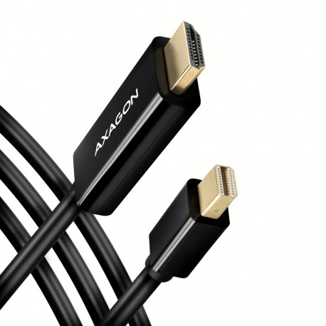 Axagon adapterkaabel RVDM-HI14C2 Mini-DisplayPort–HDMI 4K/30 Hz 180cm pikk, must