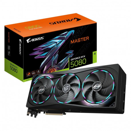 GIGABYTE AORUS graafikakaart GeForce RTX 5080 MASTER 16G 16GB GDDR7 256bit PCI-E 5.0 2805MHz Core Cl