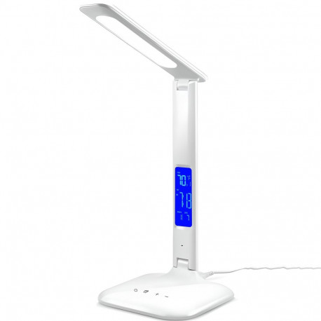 LED laualamp LCD-ekraan 5 valgusrežiimi laadija äratuskell termomeeter