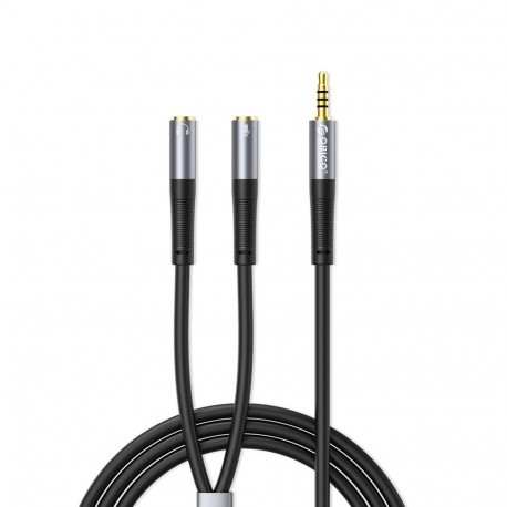 Orico AX2 audio adapter mini jack 3.5 mm headphone and microphone splitter 1 m - black