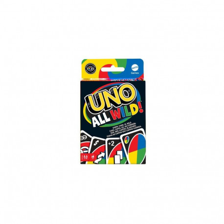 Mattel Games UNO All Wild Card Game for Family Night, No Matching Colors or Numbers Because All Card
