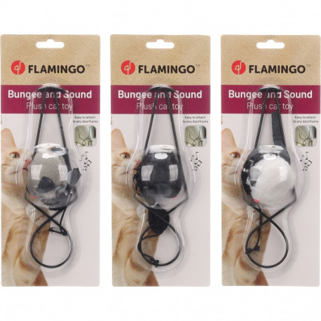 Flamingo ukse külge riputatav heliga mänguhiir kassidele mix
