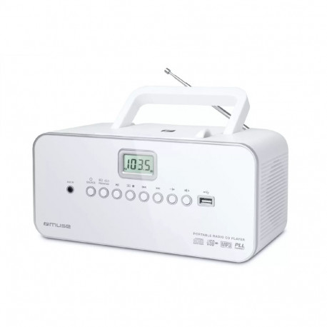 Muse kaasaskantav stereosüsteem M-28RDW digitaalne 3W FM MW MP3 taasesitusega, valge