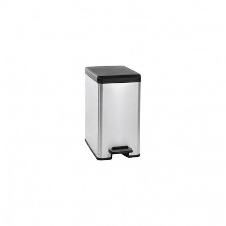 Curver Slim Bin 20L Square Plastic Black  Silver
