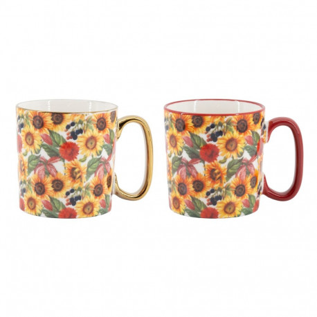 Mugs FRIENDS 2pcs 450ml, sunflowers