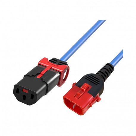 "Powercord C13 IEC Lock+ - C14 IEC Lock Dual Locking blue 2 m, PC3621"