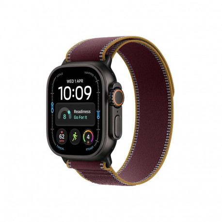 Apple Watch Ultra 4 5G 49mm Black Ti, Burgundy Trail Loop - M/L