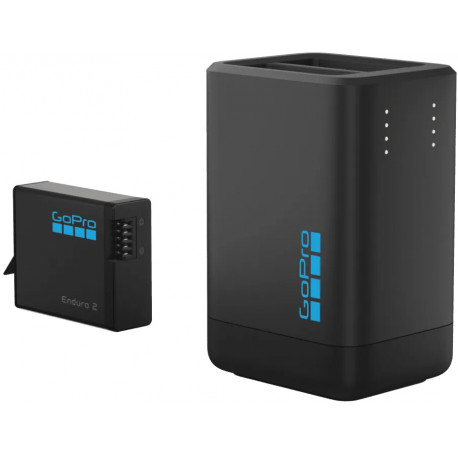 GoPro battery charger Dual + Enduro 2 battery Mission1/HERO13 Black